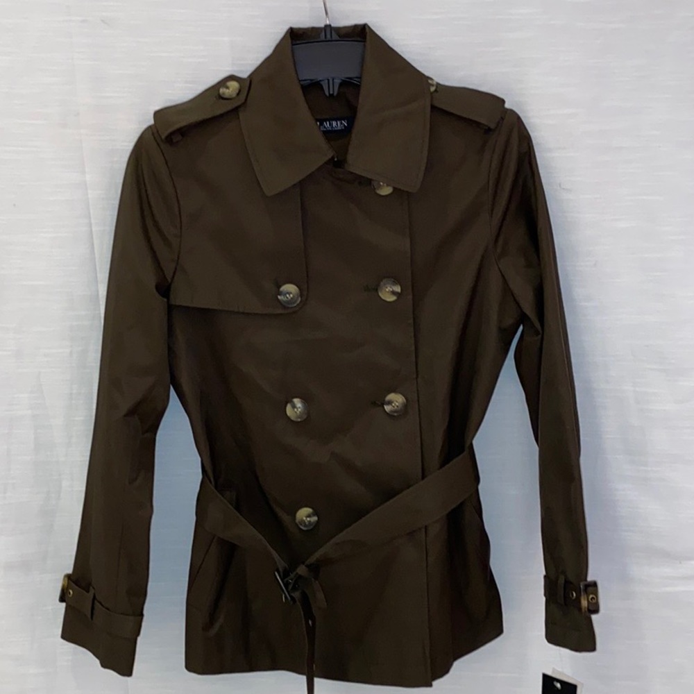Ralph Lauren 24” DB Belted Trench Coat Moss